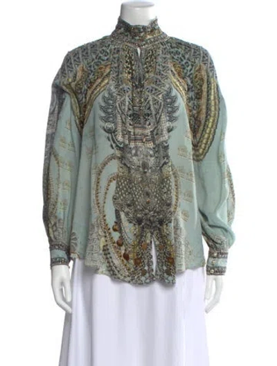 Pre-owned Camilla Silk Printed Blouse In Green