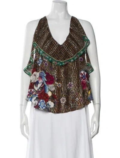 Pre-owned Camilla Silk Printed Blouse In Multi