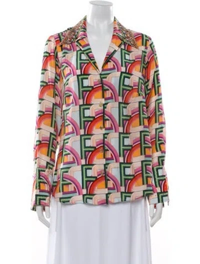 Pre-owned Camilla Silk Printed Blouse In Multicolor