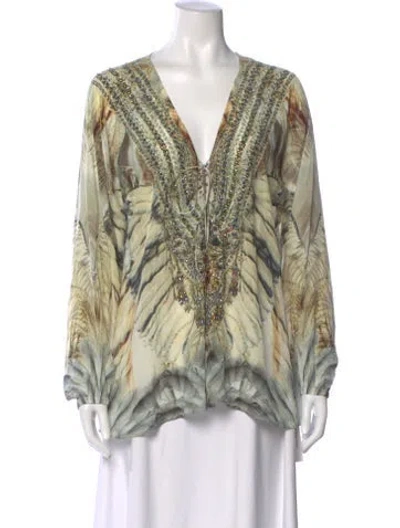 Pre-owned Camilla Silk Printed Blouse In Neutral