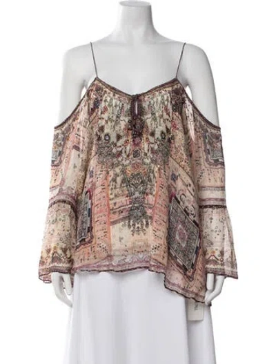 Pre-owned Camilla Silk Printed Blouse In Neutrals/pink