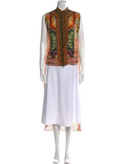 Pre-owned Camilla Silk Printed Blouse In Orange