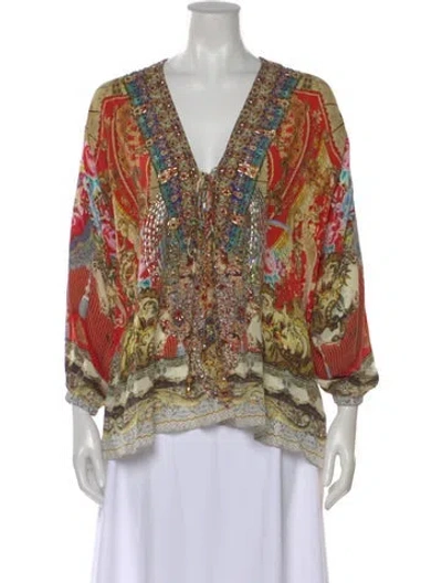 Pre-owned Camilla Silk Printed Blouse In Orange