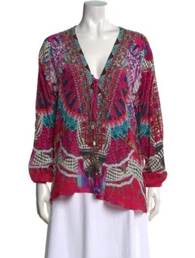 Pre-owned Camilla Silk Printed Blouse In Pink
