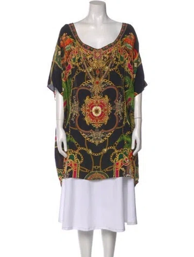 Pre-owned Camilla Silk Printed Blouse W/ Tags In Black