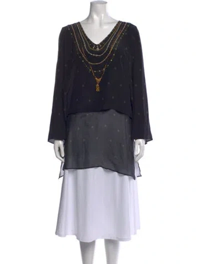 Pre-owned Camilla Silk Printed Blouse W/ Tags In Black