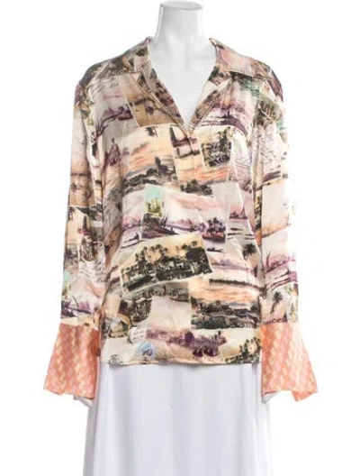 Pre-owned Camilla Silk Printed Blouse W/ Tags In Multicolor