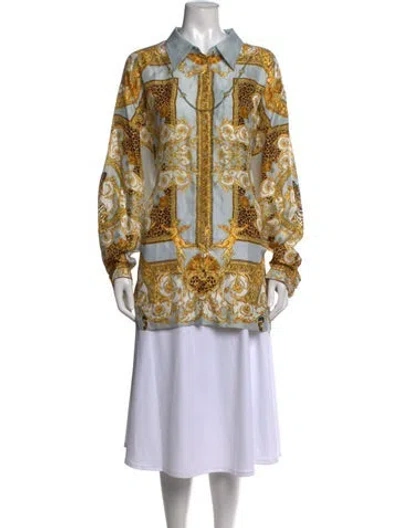 Pre-owned Camilla Silk Printed Blouse In Yellow