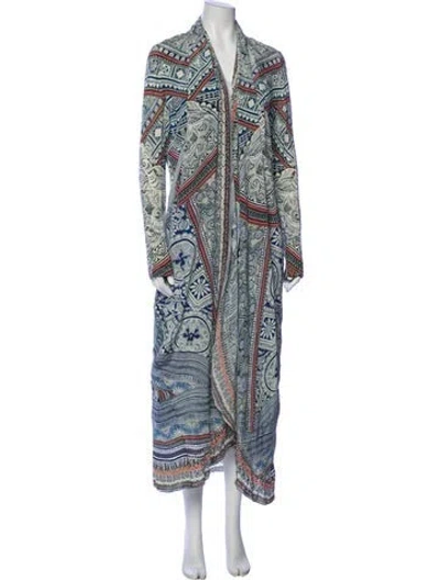 Pre-owned Camilla Silk Printed Evening Jacket In Blue