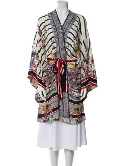 Pre-owned Camilla Silk Printed Jacket In White