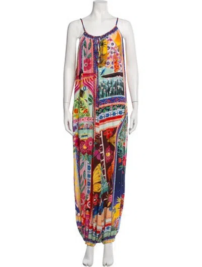 Pre-owned Camilla Silk Printed Jumpsuit In Blue