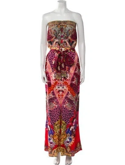 Pre-owned Camilla Silk Printed Jumpsuit In Red