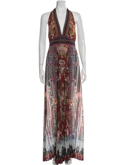 Pre-owned Camilla Silk Printed Jumpsuit In Red