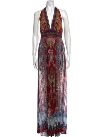Pre-owned Camilla Silk Printed Jumpsuit In Red