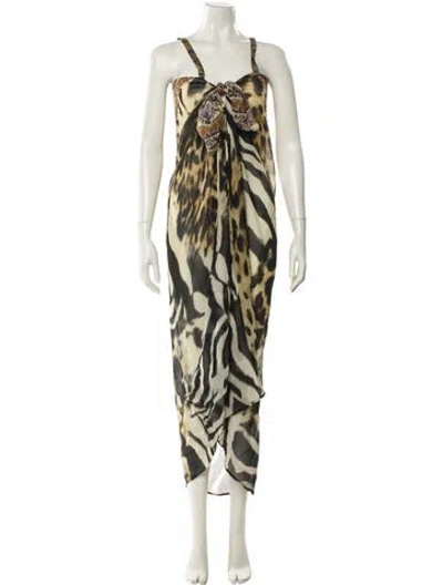Pre-owned Camilla Silk Printed Nightgown In Neutral