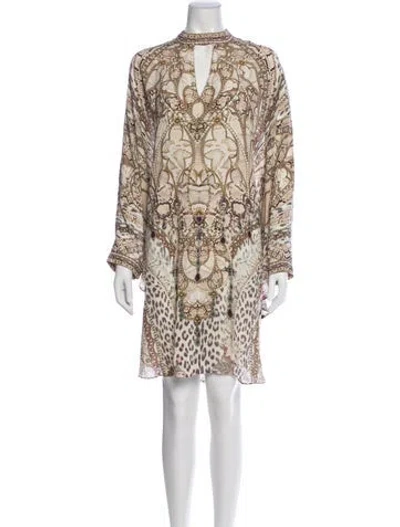 Pre-owned Camilla Silk Printed Nightgown In Neutral