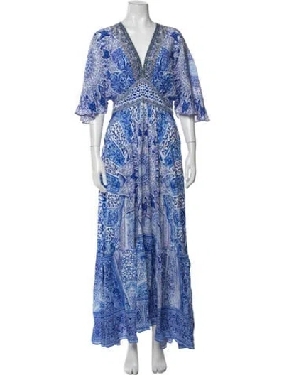 Pre-owned Camilla Silk Printed Nightgown W/ Tags In Blue