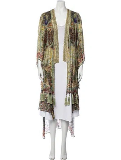 Pre-owned Camilla Silk Printed Robe In Blue