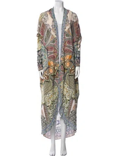Pre-owned Camilla Silk Printed Robe In Blue