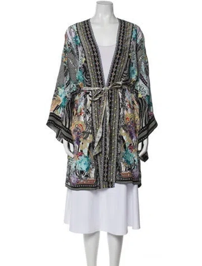 Pre-owned Camilla Silk Printed Robe In Blue