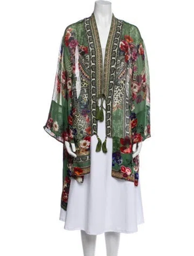 Pre-owned Camilla Silk Printed Robe In Green