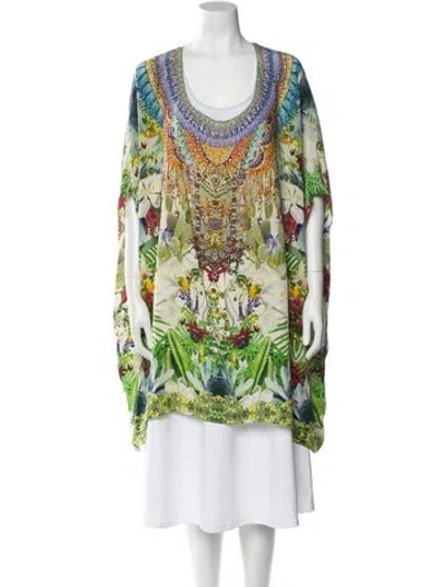 Pre-owned Camilla Silk Printed Robe In Green