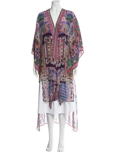 Pre-owned Camilla Silk Printed Robe In Multi