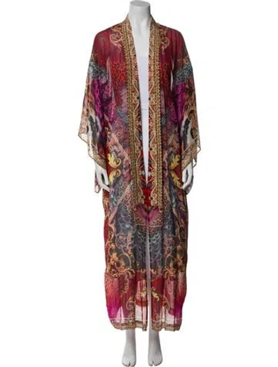 Pre-owned Camilla Silk Printed Robe In Red
