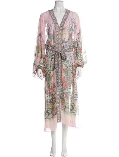 Pre-owned Camilla Silk Printed Robe W/ Tags In Multi