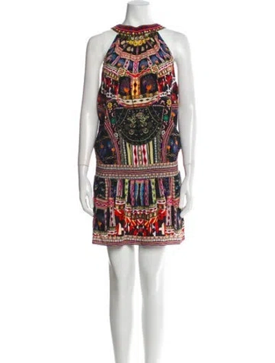 Pre-owned Camilla Silk Printed Romper In Black