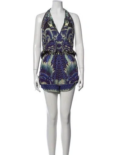 Pre-owned Camilla Silk Printed Romper In Red