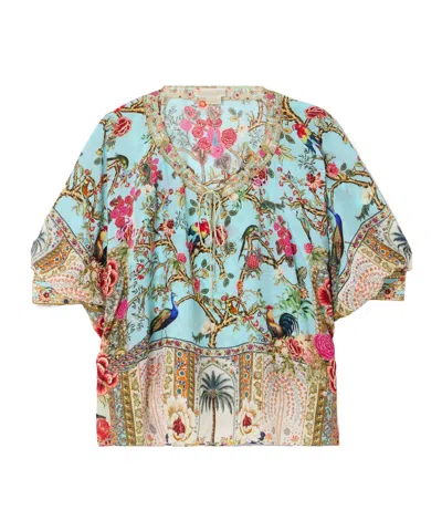 Camilla Silk Printed Shirt In Animal Print
