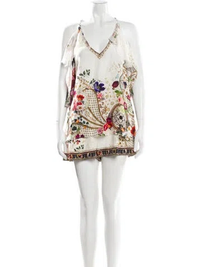 Pre-owned Camilla Silk Printed Short Set In Neutral
