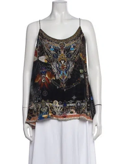 Pre-owned Camilla Silk Printed Top In Black