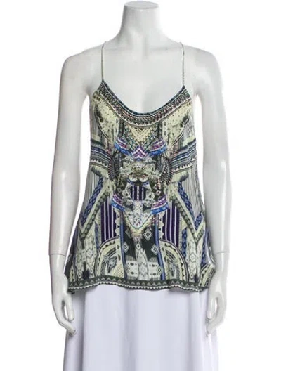 Pre-owned Camilla Silk Printed Top In Blue
