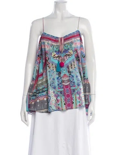 Pre-owned Camilla Silk Printed Top In Blue