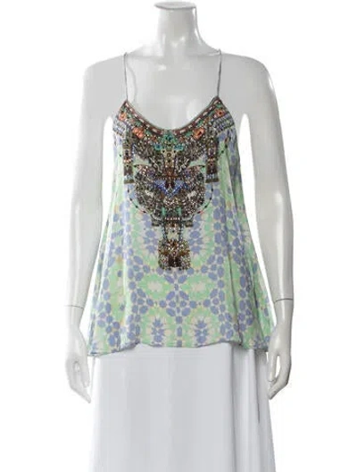 Pre-owned Camilla Silk Printed Top In Blue
