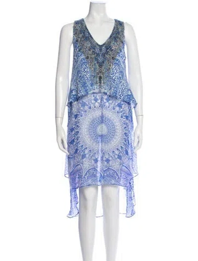 Pre-owned Camilla Silk Printed Top In Blue