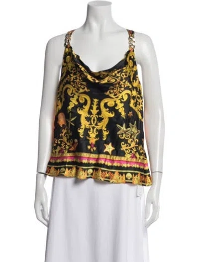 Pre-owned Camilla Silk Printed Top In Blue