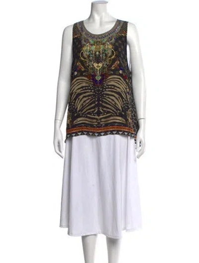 Pre-owned Camilla Silk Printed Top In Blue