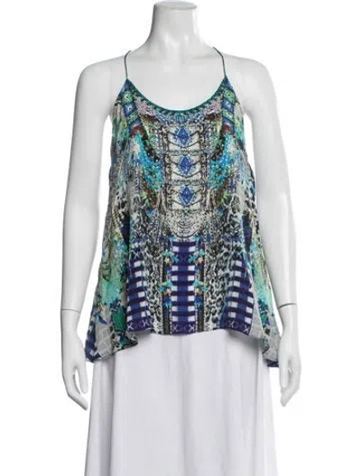 Pre-owned Camilla Silk Printed Top In Blue