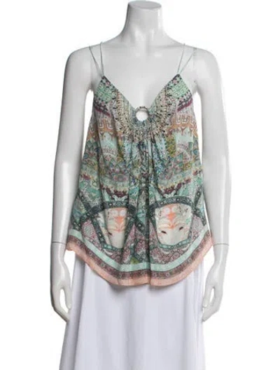 Pre-owned Camilla Silk Printed Top In Blue