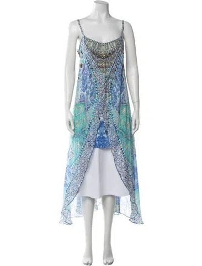 Pre-owned Camilla Silk Printed Top In Blue