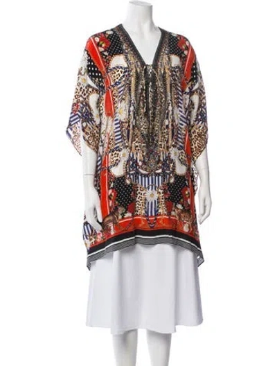 Pre-owned Camilla Silk Printed Top In Blue