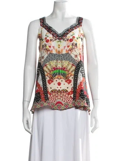 Pre-owned Camilla Silk Printed Top In Multi
