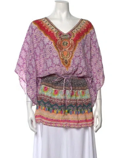 Pre-owned Camilla Silk Printed Top In Multicolor