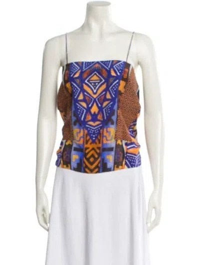 Pre-owned Camilla Silk Printed Top In Neutral