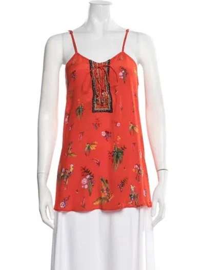 Pre-owned Camilla Silk Printed Top In Orange
