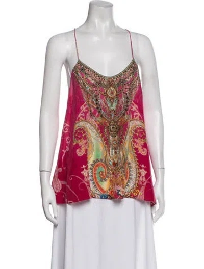 Pre-owned Camilla Silk Printed Top In Pink