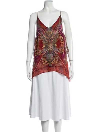 Pre-owned Camilla Silk Printed Top In Pink